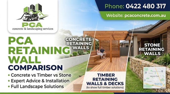 Concrete vs Timber vs Stone Retaining Walls: Which Is Best for Sydney Properties?